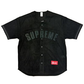 Supreme 2024SS / シュプリームUltrasuede Mesh Baseball Jersey /ウルトラ スウェード メッシュ ベースボール ジャージーBlack / ブラック 黒国内正規品 新古品【中古】