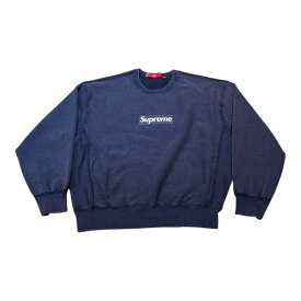 2025SS Supreme / シュプリームWashed Box Logo Crewneck / ウォッシュドボックス クルーネック Navy / ネイビー正規品 新古品【中古】