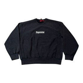 2025SS Supreme / シュプリームWashed Box Logo Crewneck / ウォッシュドボックス クルーネック Black / ブラック正規品 新古品【中古】