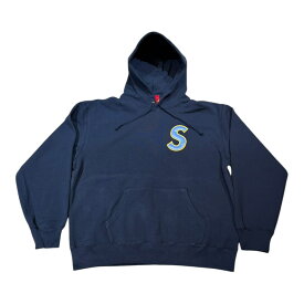 2025SS Supreme / シュプリームS Logo Hooded Sweatshirt / エスロゴ　フーデッド スウェットシャツ Navy / ネイビー正規品 新古品【中古】
