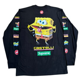 Supreme x SpongeBob Castelli Racing L/S Tee "Black" / シュプリームスポンジポブ カステリロングTシャツ2025SS 正規品 新古品【中古】