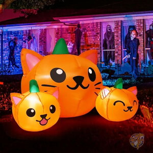 ハロウィン デコレーション インフレータブル カボチャ 猫 1.5m ハロウィーン ネコ ねこ 69264 COMIN カミン 巨大 パンプキン