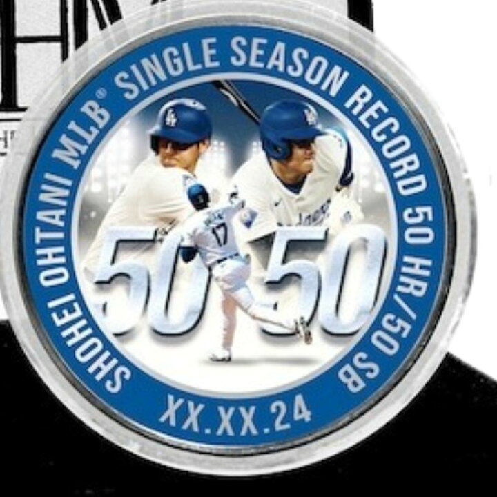 大谷翔平 50本塁打 50盗塁 50-50 達成記念品 シルバープレートコイン  