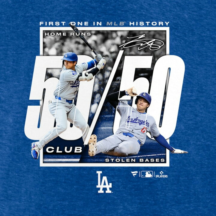 楽天市場】大谷翔平 Tシャツ 50-50記念 Club T-Shirt ホームラン 盗塁 