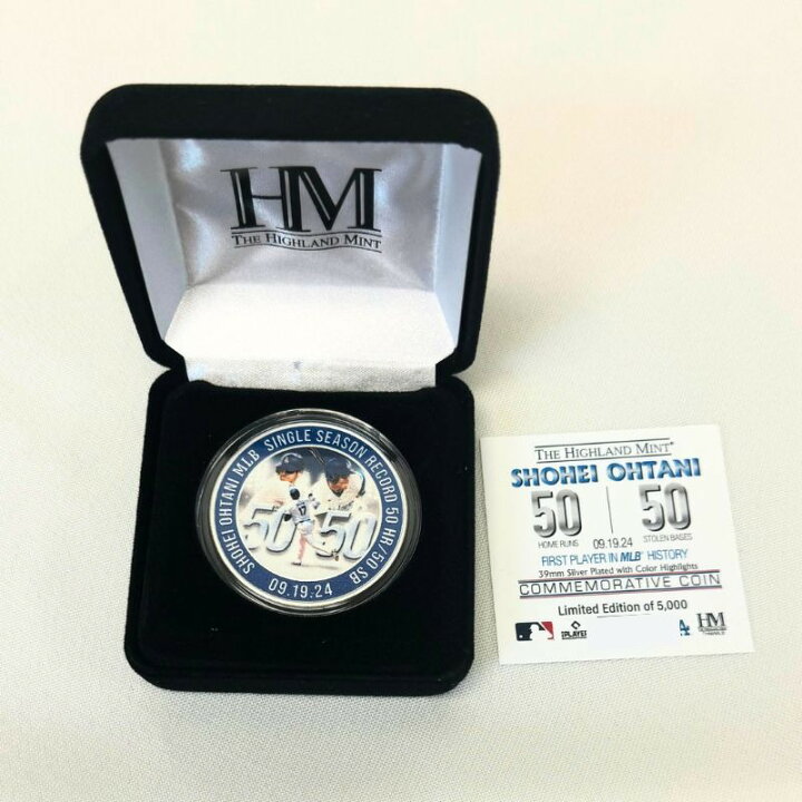 楽天市場】大谷翔平 50本塁打 50盗塁 達成記念品 シルバープレート 