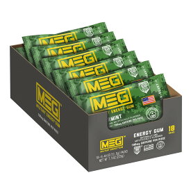 MEG ミリタリーエナジーガム スペアミント味 100mgカフェイン配合 米軍使用実績 エネルギー補給ガム 18パック（全90粒） ミリタリーガム Military Energy Gum