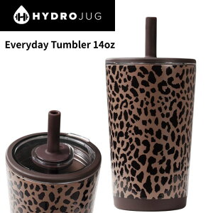 �n�C�h���W���O �^���u���[ HydroJug 14oz Brown Leopard �u���E�����I�p�[�h �X�e�����X�{�g�� ��414ml �Z���~�b�N �ۉ� �ۗ� �X�g���[�t�� �J�b�v�z���_�[�Ή� �E�H�[�^�[�{�g�� ���� Everyday Tumbler 