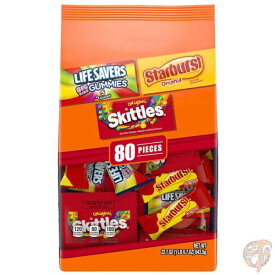 スキットル Skittles アメリカのお菓子 キャンディー 個包装 バラエティミックス 80個入り 643g 送料無料