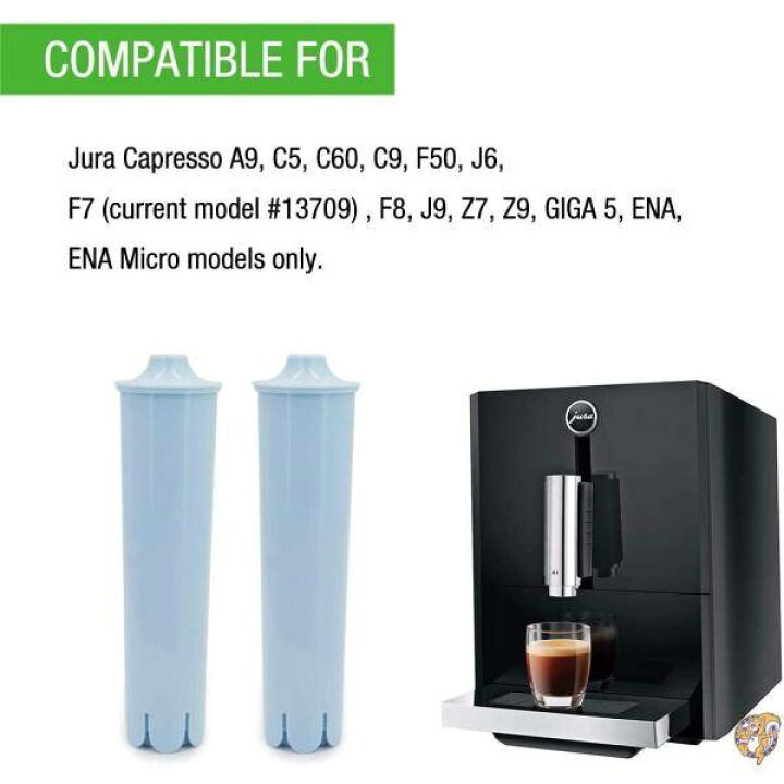 PUREUP コーヒーマシン用浄水フィルター Jura Claris Blue 交換用 送料無料 - 6 パック [Compatible w/ Jura Claris]