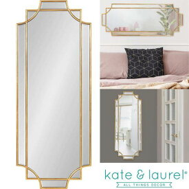 Kate and Laurel ゴールド 壁掛け 鏡 エレガントな大きいミラー 長方形 GOLD ウォールミラー アメリカ輸入家具 海外家具