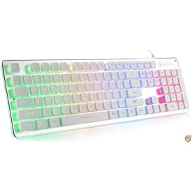 【10日最大2000円クーポン】LANGTU メンブレンゲーミングキーボード レインボーLEDバックライト静かなキーボード オフィス用 USB有線全金属パネル 25キー 送料無料