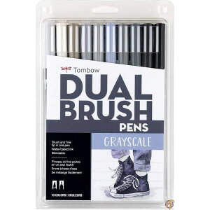 Tombow Dual Brush Pens 10/Pkg-Gray Scale (並行輸入品)