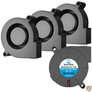 WINSINN �t�@�� 50mm �_�u�� �{�[���x�A�����O �����@ ���^ 5015 12V DC �N�[���[ 5cm 50x15mm �~�j ��@ ��������