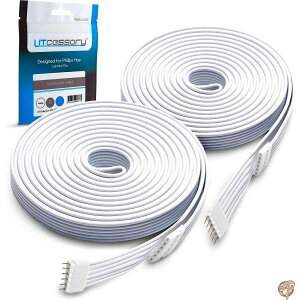 Philips Hue LightStrip Plus �ƌ݊����̂��鉄���P�[�u�� (3M�A2�p�b�N, �z���C�g) ��������