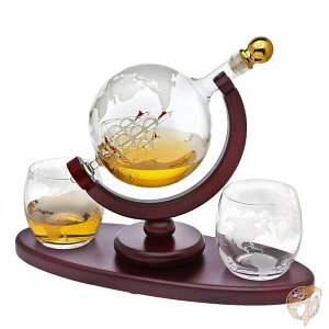 Godinger �E�C�X�L�[ �n���V �f�J���^ �f�L�����^�[ 850ml �O���X2�� �Z�b�g ���� �o�[�{�� �E�H�b�J ��������