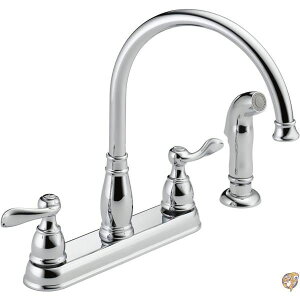 y300~N[|zMz(Chrome) - Delta 21996LF Kitchen Windemere Faucet Double Handle ;Chrome 