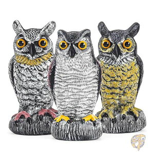 y300~N[|zMzQb tNEƂ葜 3pbN  Op 悯 3pack Fake Owl Decoy-new Crobirware