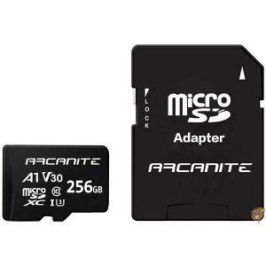 AJiCg(ARCANITE) 256GB microSDXCJ[h UHS-I U3, A1, V30, 4K, C10, SDA_v^[t 