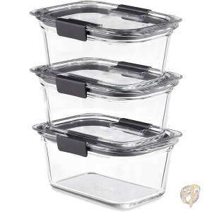 【1000円/555円クーポン配信中】ラバーメイド ブリリアンス ガラス ストレージ 食品保存容器 コンテナ クリア 3個 2118305 Rubbermaid