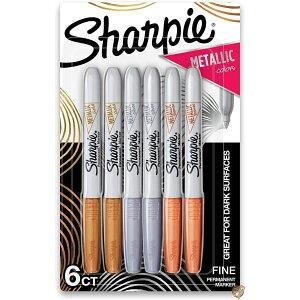 y300~N[|zMzSharpie Metallic Fine Point Permanent Markers 6/Pkg-Gold, Silver & Bronze