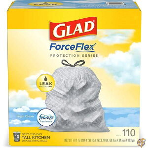 �y�N�[�|���z�M���zGlad OdorShield Tall Kitchen Drawstring Fresh Clean Trash Bags, 13