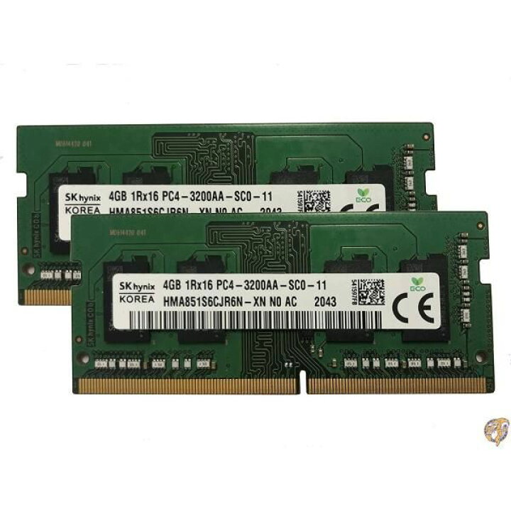 楽天市場】SK Hynix 8GB キット (2 x 4GB) DDR4 3200MHz PC4-25600 1.2 