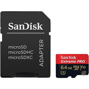 ySi555~N[|zMz64GB SanDisk TfBXN Extreme Pro microSDXCJ[h UHS-I U3 V30Ή 633{ R:95MB/s COe[ SDSQXXG-064G-GN6MA 