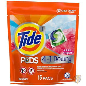 【1000円/555円クーポン配信中】タイド Tide ポット with ダウニー 液体 洗濯洗剤 エイプリルフレッシュ 15 個 アメリカ洗剤 海外輸入
