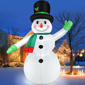 【ポイント2倍5月10日限定】Thanger 7 FT(2.1m) クリスマス インフレータブル スノーマン デコレーション 雪だるま マフラー 帽子 ライト 照明 飾り 装飾 かわいい Christmas Xmas お店 店舗 パーティー イベント イルミネーション 飾り付け アメリカ輸入品 送料無料