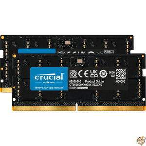 ySi555~N[|zMzCrucial RAM 96GB Lbg (2x48GB) DDR5 5600MT/s (܂5200MT/s or 4800MT/s) m[gp\R CT2K48G56C46S5 ubN