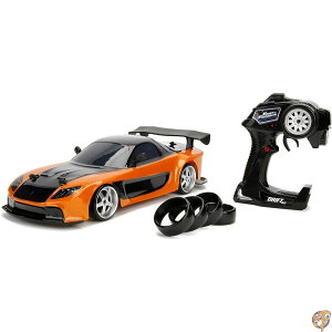 Jada Toys Fast & Furious Han�fS Mazda RX-7 Drift RC Car, 1: 10 Scale 2.4Ghz Remote Control Orange Black, Ready to Run