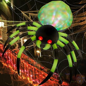 【スーパーセール!クーポン配信中】不気味に光る巨大クモ 蜘蛛 くも ハロウィーンデコレーション アメリカ輸入品 ガーデン 庭 Prsildan ハロウィン 膨らむ　 スパイダー 6FT(182.9cm) カラフルLEDライト付き 大きいサイズ 送料無料