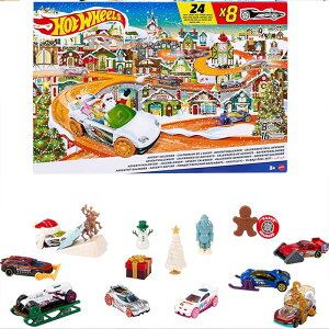 zbgEB[ Hot Wheels ̎ԃZbg NX}X AhxgJ_[ 1:64 XP[̎ԗ 8  ANZT[ 16  qƃRN^[̃vC}bgt@Ԃ̂ 敨 A
