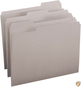 File Folders, 1/3 Cut Top Tab, Letter, Gray, 100/Box (sAi) 