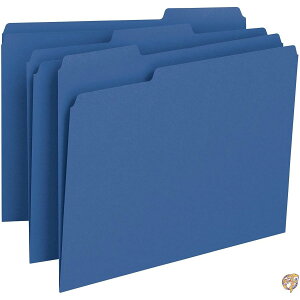 File Folders, 1/3 Cut Top Tab, Letter, Navy, 100/Box (sAi) 