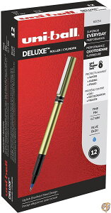 Deluxe Roller Ball Stick Waterproof Pen, Blue Ink, Fine, Dozen (sAi) 