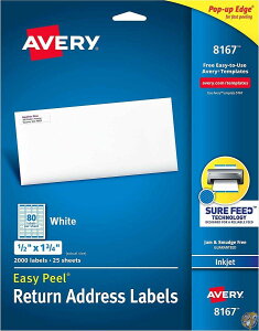 �y�N�[�|���z�M���zAvery Easy Peel Return Address Labels for Inkjet Printers, 0.5 x 1.75