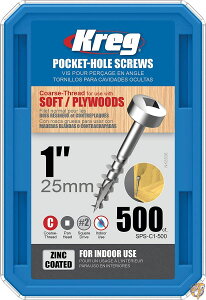 Kreg ToolSPS-C1-500Kreg Pocket Hole Screw-1" COURSE PAN HEAD SCREW 