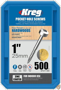 Kreg ToolSPS-F1-500Kreg Pocket Hole Screw-1" FINE PAN HEAD SCREW (sAi) 