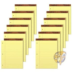 The Legal Pad Legal Ruled Perf. Pads, Punched, Ltr, Canary, 50 Sht Pads, 12/Pk (sAi) 
