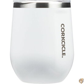 Corkcicle 12 オンス トリプル断熱 ステムレス (ワインに最適) / タンブラー (コーヒー、カクテル、紅茶に最適) Oz Stemless Wine Glass ホワイト 2312GW