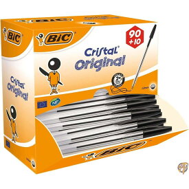 Bic ボールペン まとめ買い 大量 Bic Cristal Ball Pen Clear Barrel 1.0mm Tip 0.4mm Line Black