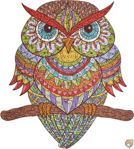 Wooden Jigsaw Puzzles - Colourful Owl Hartmaze HM-04 Small Bird Puzzle ��������