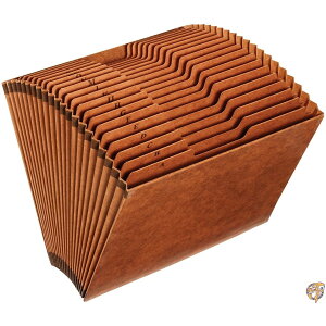 Accordion Files without Flap, 21 Pockets, 1/3 Tab, Letha Tone, Letter, ��������