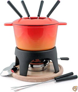 �~�[�g�t�H���f���Z�b�g(11�s�[�X) Swissmar�� Orange Enameled Pot�y���s�A���z