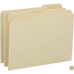 Reinforced Tab Manila File Folder, 1/3 Cut Top Tab, Letter, 100/Box 