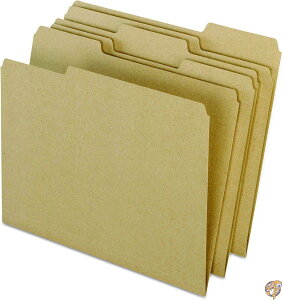 Recycled File Folders, 1/3 Cut Top Tab, Letter, Natural, 100/Box (sAi)