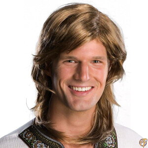 �y�ő�1500�~�N�[�|��10������z70s Guy Brown Wig Adult 70�N��̃K�C�u���E���E�B�b�O��l�p��n���E�B����T�C�Y�FOne Size
