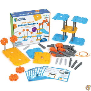 Learning Resources STEM Explorers Bridge Builders,72 Pieces,Ages 5+, Toys, Building Toys,STEM Kits,Kids stem Projects, Build it Yourself Toys