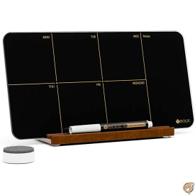 【1000円/555円クーポン26時間】Yeoux 卓上 ブラックガラス ウィークリープランナー ドライイレース ホワイトボード 取り外し可能な木製スタンド付き 小さなポータブル週カレンダー ToDoリスト 12x6インチ オフィス 自宅 学校 マーカー&消しゴム付き